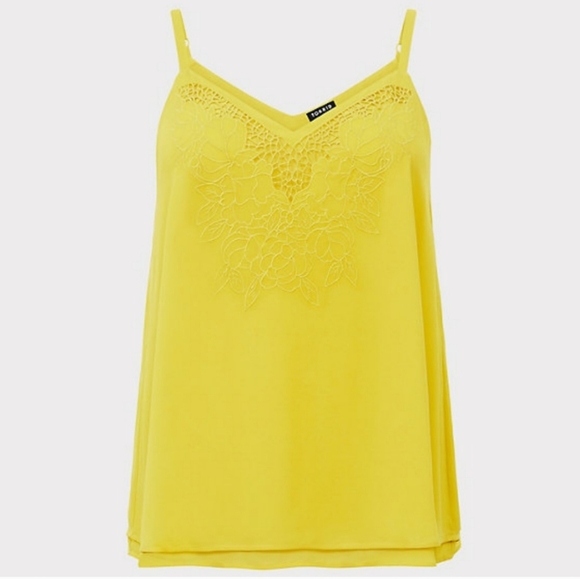 Torrid Chartreuse Chiffon Embroidered Tank - Picture 2 of 3